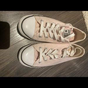 Baby pink converse sneakers